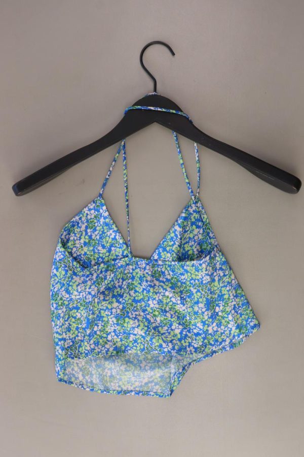 Pull&Bear Crop Top Gr. S mit Blumenmuster blau aus Polyester Online – Bild 2