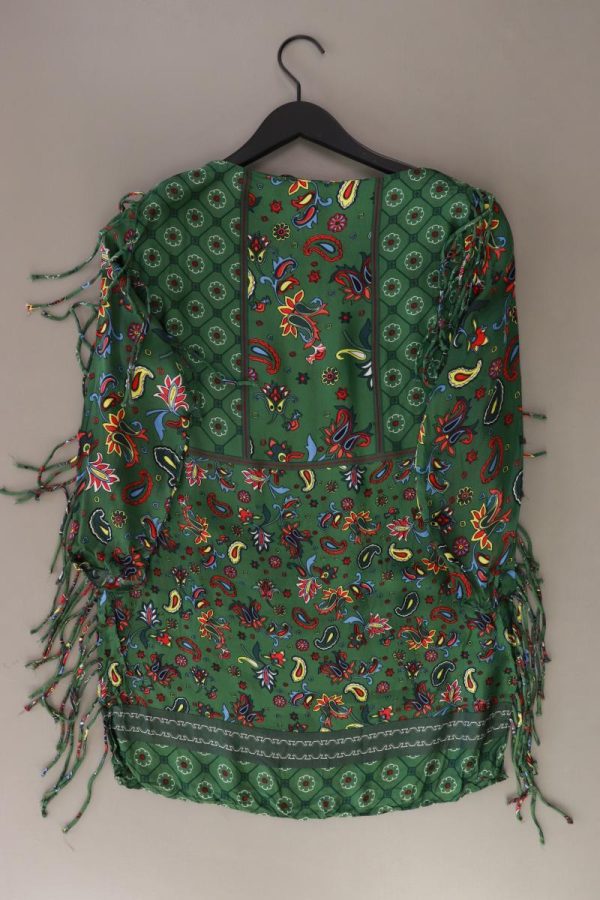 Zara Langarmbluse Gr. S mit Paisleymuster grün aus Polyester Rabatt – Bild 2