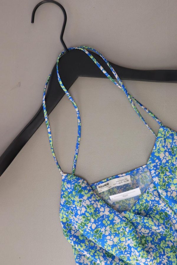 Pull&Bear Crop Top Gr. S mit Blumenmuster blau aus Polyester Online – Bild 3