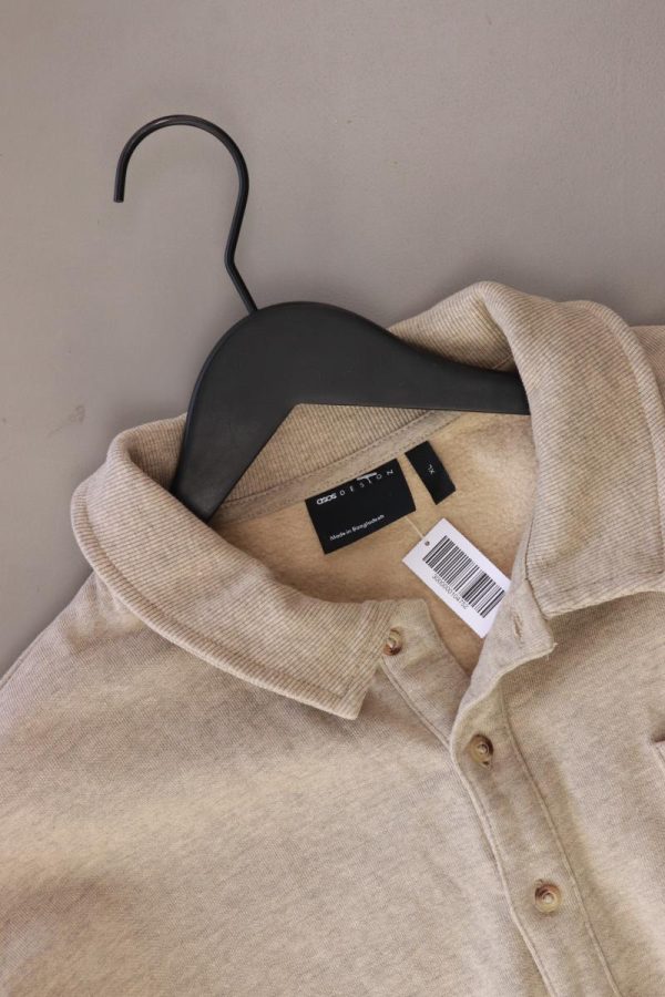 Asos Feinstrickpullover für Herren Gr. XL creme aus Baumwolle Verkauf – Bild 3