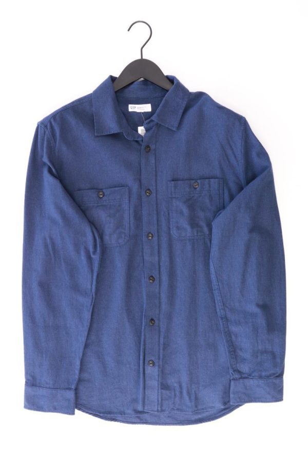 GAP Langarmhemd für Herren Gr. M blau aus Baumwolle Im Angebot
