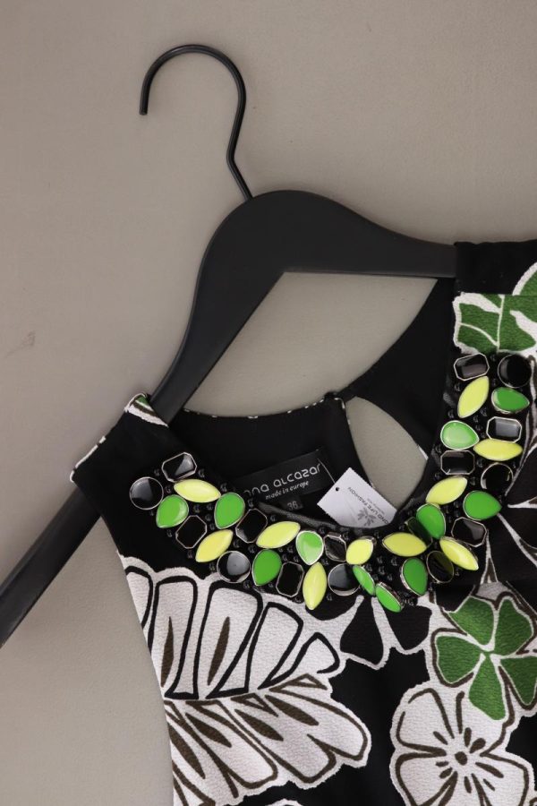 Ana Alcazar Midikleid Gr. 36 mit Blumenmuster Ärmellos schwarz aus Polyester Mode – Bild 3