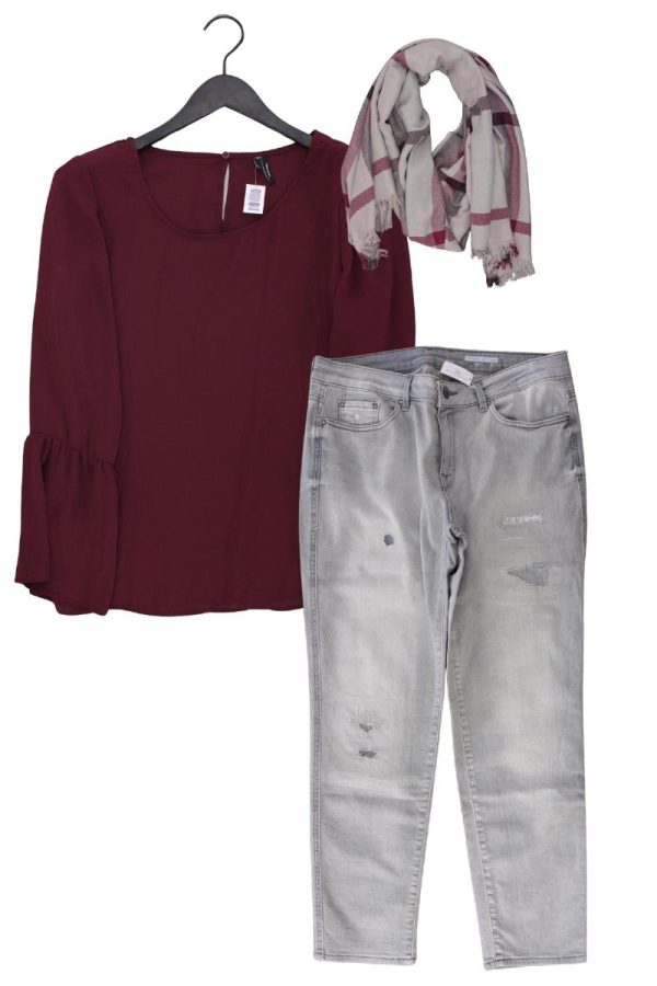 Second Hand Outfit Größe M mit Vero Moda Langarmbluse in Gr. M und Schal Online-Schn?ppchen