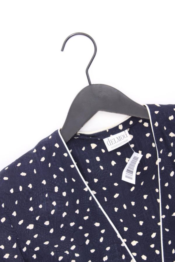 Delmod Vintage Bluse Gr. 40 Kurzarm blau aus Cupro Mode – Bild 2