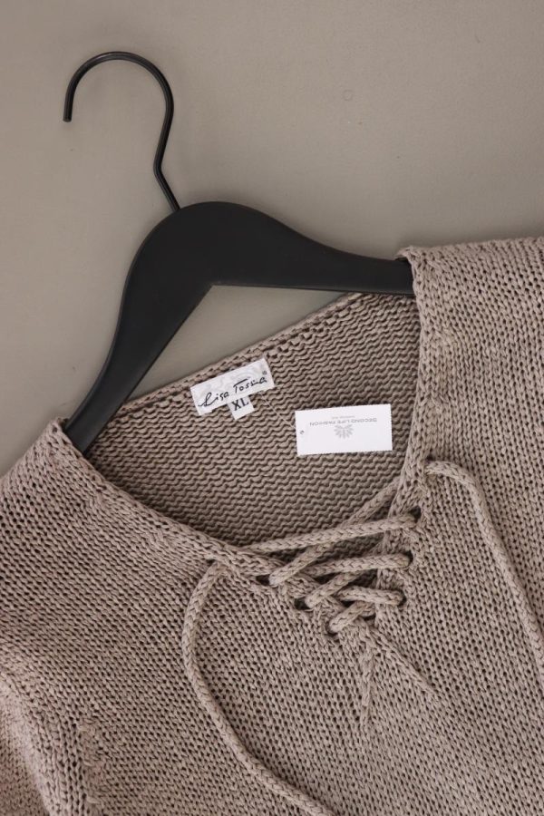 Lisa Tossa Grobstrickpullover Gr. XL braun aus Polyacryl Rabatt – Bild 3