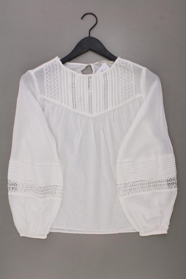 H&M Langarmbluse Gr. 36 weiß aus Viskose Mode