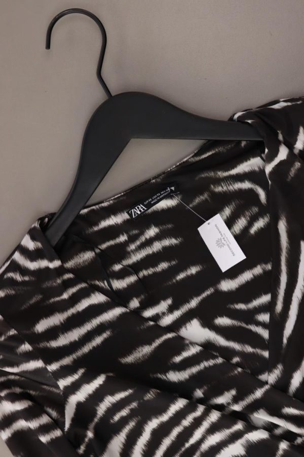 Zara Langarmkleid Gr. XS mit Tierdruck schwarz aus Polyester Rabatt – Bild 3