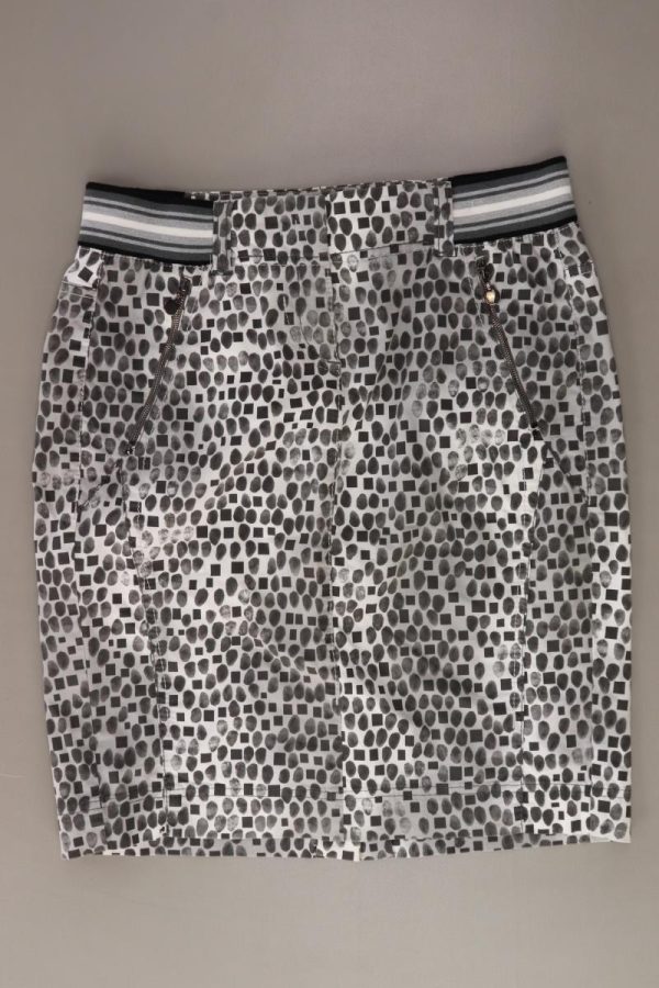 Marc Cain Rock Gr. 36 geometrisches Muster grau aus Baumwolle Schn?ppchen