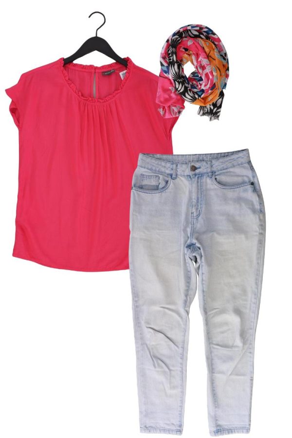 Second Hand Outfit Größe M mit Street One Rüschenbluse in Gr. 38 und Tuch Verkauf