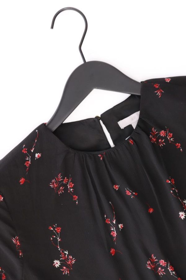 H&M Kleid Gr. 38 mit Blumenmuster Langarm schwarz aus Polyester Verkauf – Bild 3
