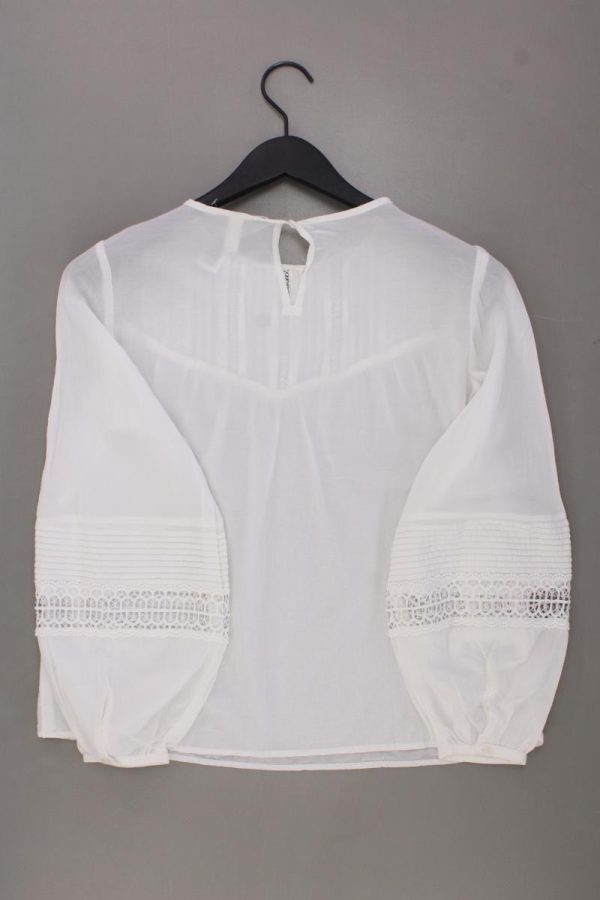 H&M Langarmbluse Gr. 36 weiß aus Viskose Mode – Bild 3