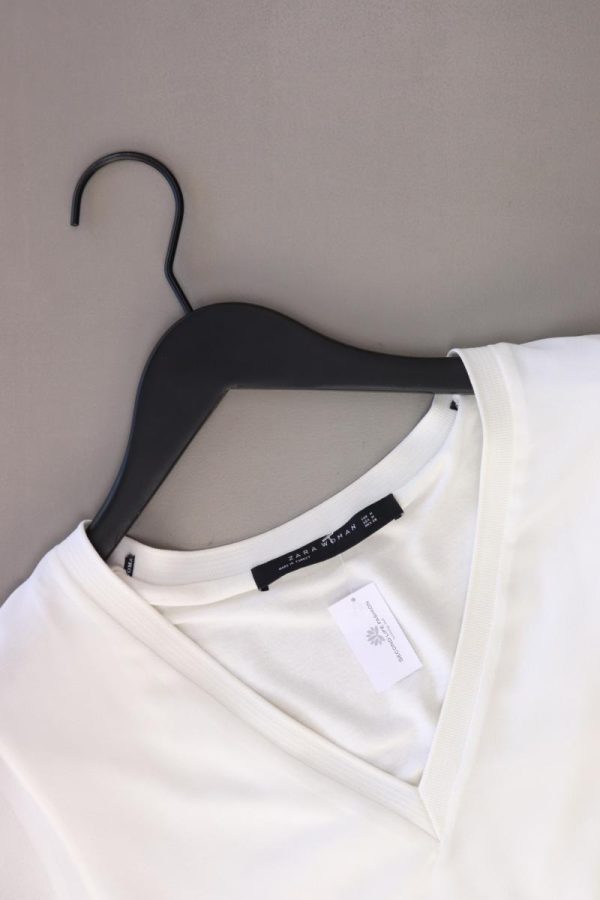 Zara Chiffonbluse Gr. M 3 4 Ärmel weiß aus Polyester Online-Schn?ppchen – Bild 3