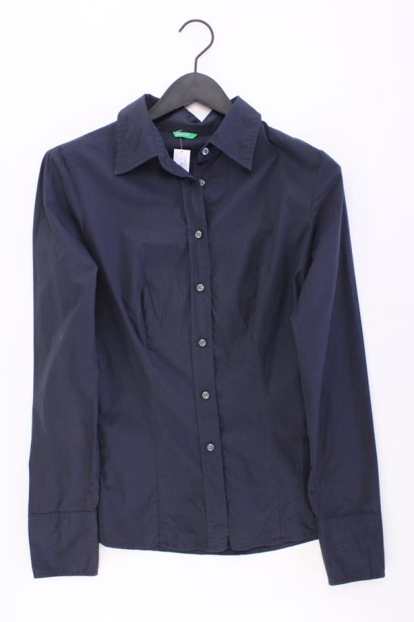 United Colors of Benetton Langarmbluse Gr. L blau aus Baumwolle Schn?ppchen