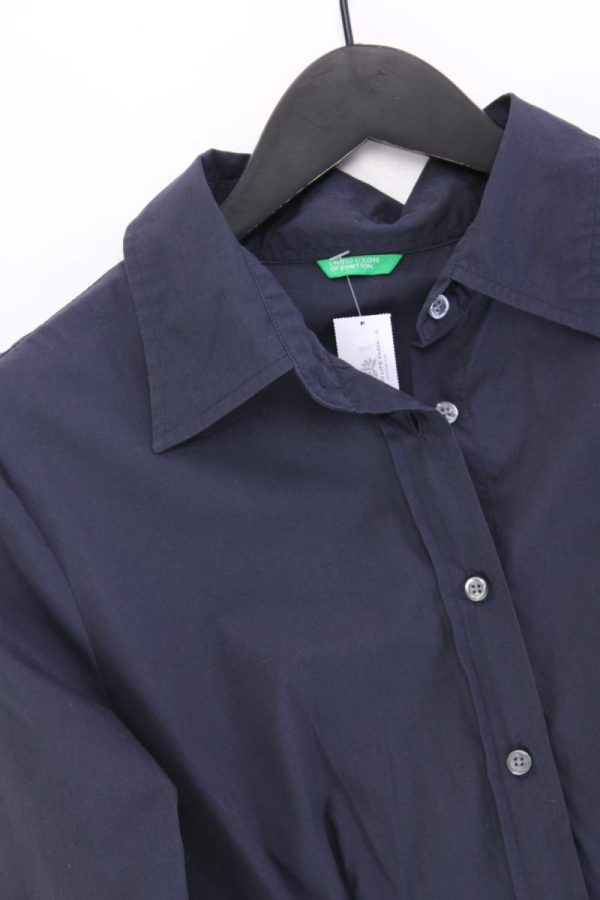 United Colors of Benetton Langarmbluse Gr. L blau aus Baumwolle Schn?ppchen – Bild 2