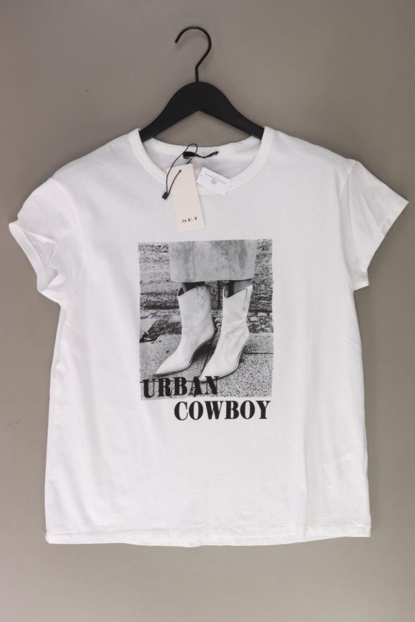 Set Printshirt Gr. S neu mit Etikett Kurzarm weiß aus Baumwolle Schn?ppchen