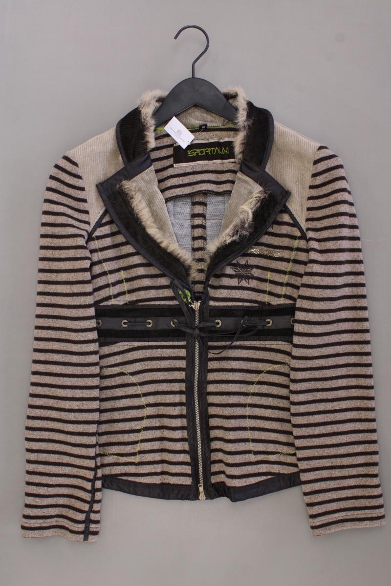 Sportalm Strickjacke Gr. 36 gestreift Langarm braun aus Wolle Online-Schn?ppchen