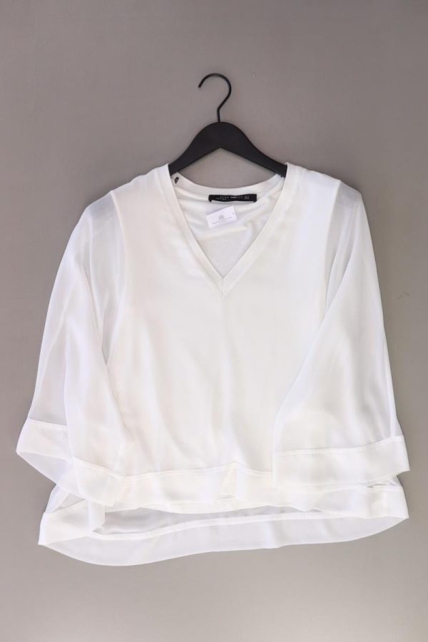 Zara Chiffonbluse Gr. M 3 4 Ärmel weiß aus Polyester Online-Schn?ppchen