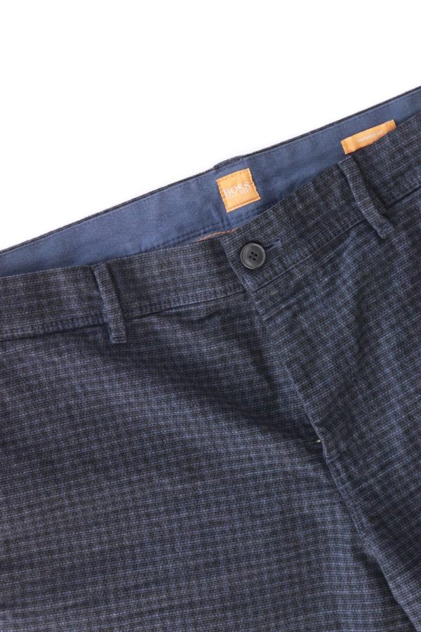 BOSS by Hugo Boss Chinohose für Herren Gr. 52 kariert blau aus Baumwolle Angebot – Bild 3