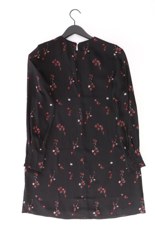 H&M Kleid Gr. 38 mit Blumenmuster Langarm schwarz aus Polyester Verkauf – Bild 2
