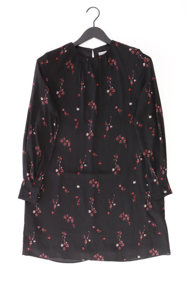 H&M Kleid Gr. 38 mit Blumenmuster Langarm schwarz aus Polyester Verkauf