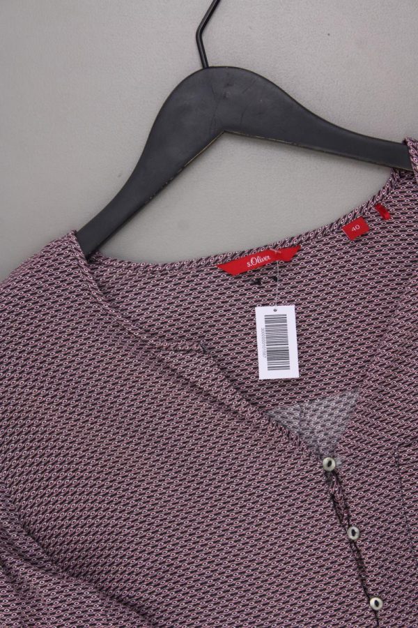 s.Oliver Langarmbluse Gr. 40 geometrisches Muster rosa aus Viskose Angebot – Bild 2