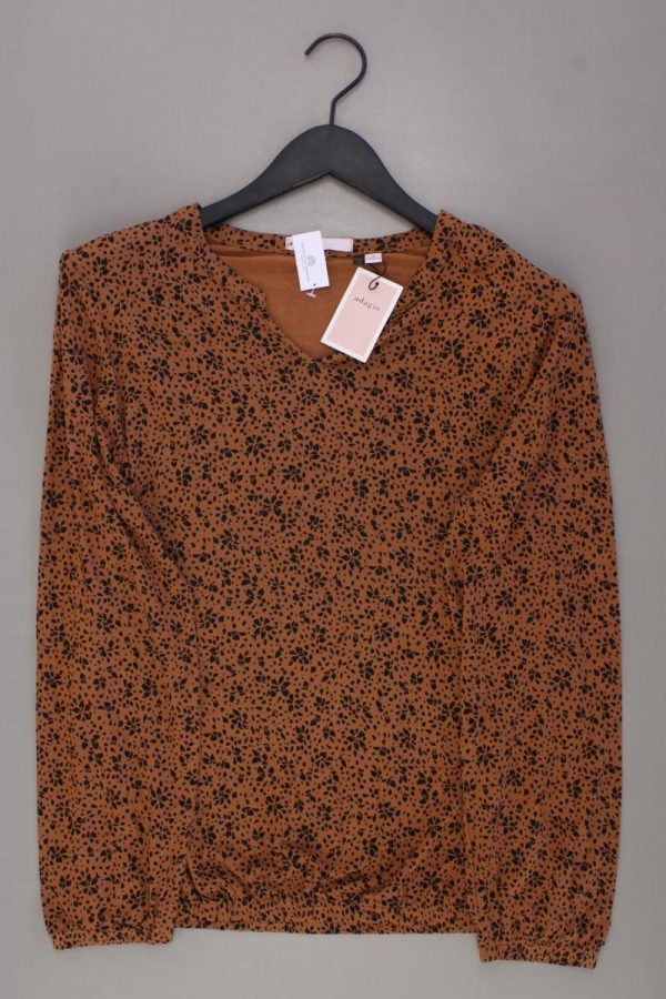 Adagio Shirt mit V-Ausschnitt Gr. 38 neu mit Etikett Langarm braun Schn?ppchen