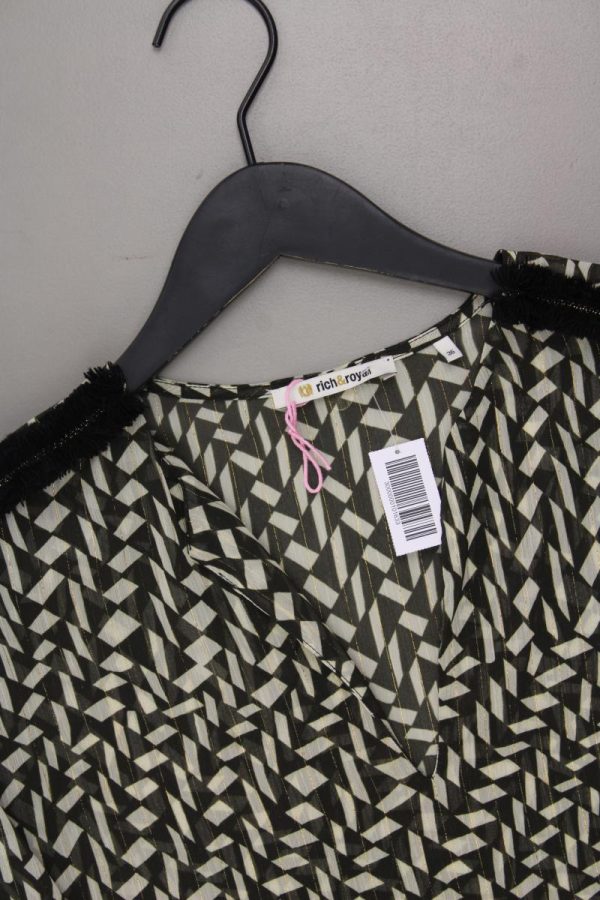 Rich&Royal Chiffonbluse Gr. 36 geometrisches Muster Langarm olivgrün Online-Verkauf – Bild 2