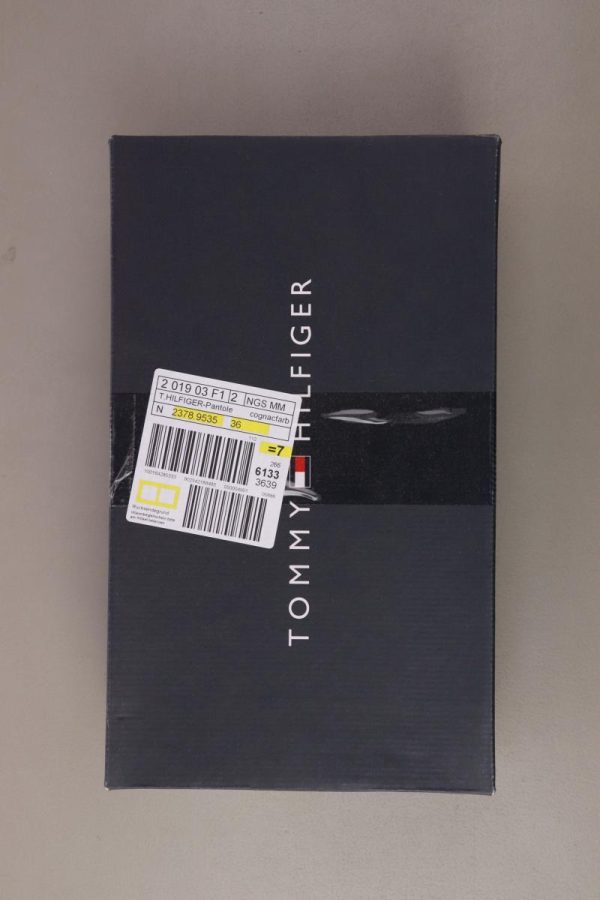 Tommy Hilfiger Pantoletten Feminine Mid Heel Clog Sandal Cognac Gr. 36 braun Schn?ppchen – Bild 5