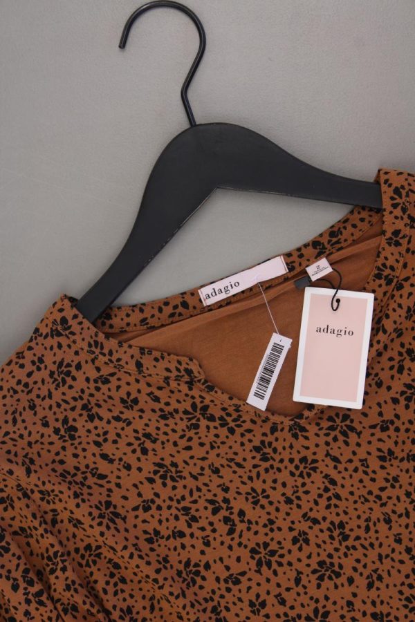 Adagio Shirt mit V-Ausschnitt Gr. 38 neu mit Etikett Langarm braun Schn?ppchen – Bild 2