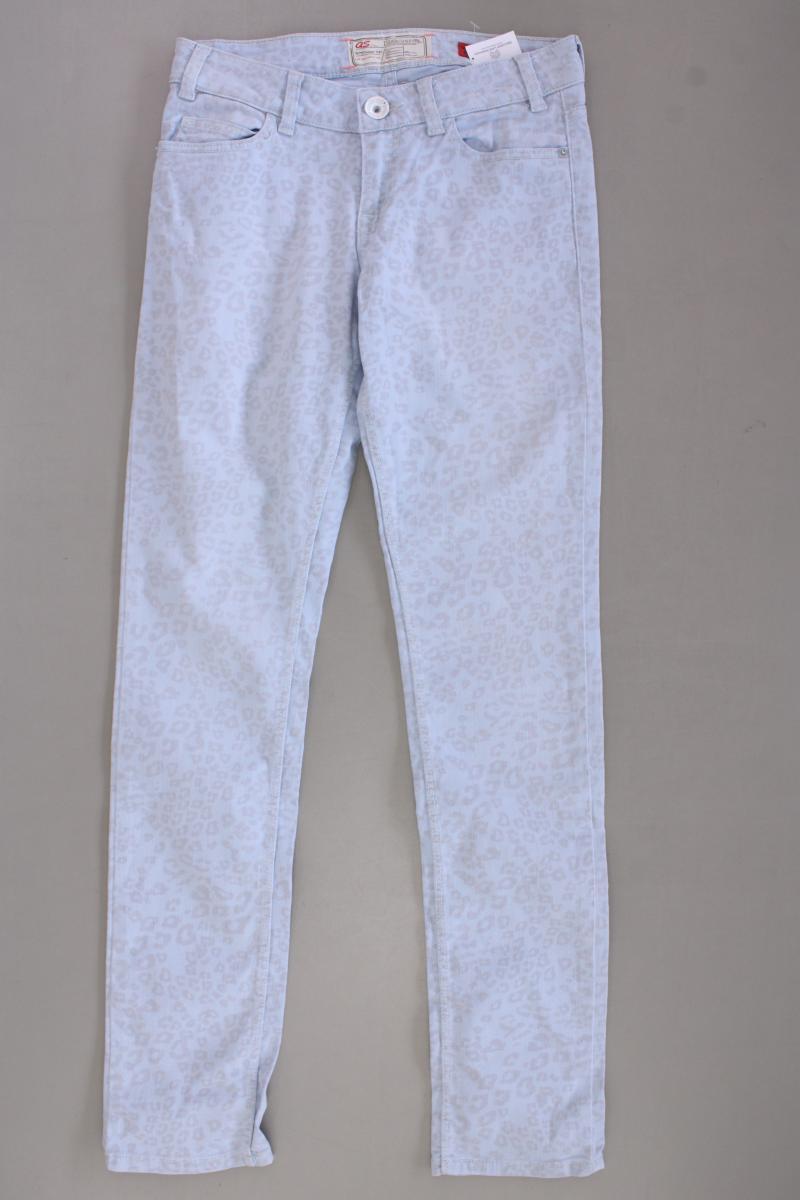 QS by s.Oliver Five-Pocket-Hose Gr. 36 L32 mit Tierdruck blau aus Baumwolle Online-Schn?ppchen