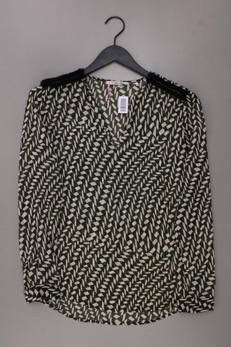 Rich&Royal Chiffonbluse Gr. 36 geometrisches Muster Langarm olivgrün Online-Verkauf