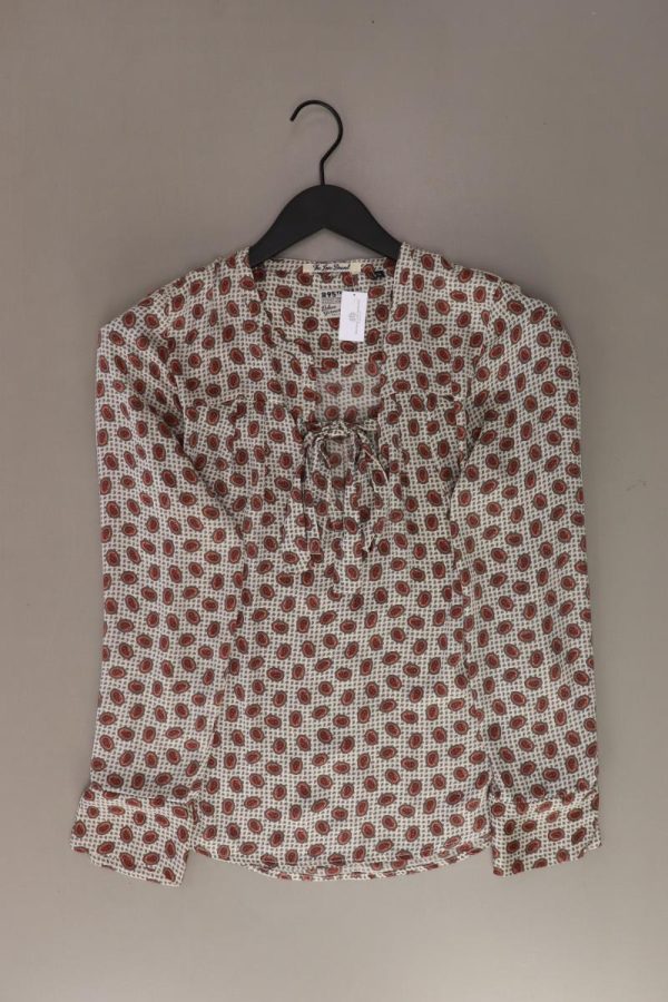 R95TH Schluppenbluse Gr. 38 mit Paisleymuster Langarm creme aus Polyester Verkauf
