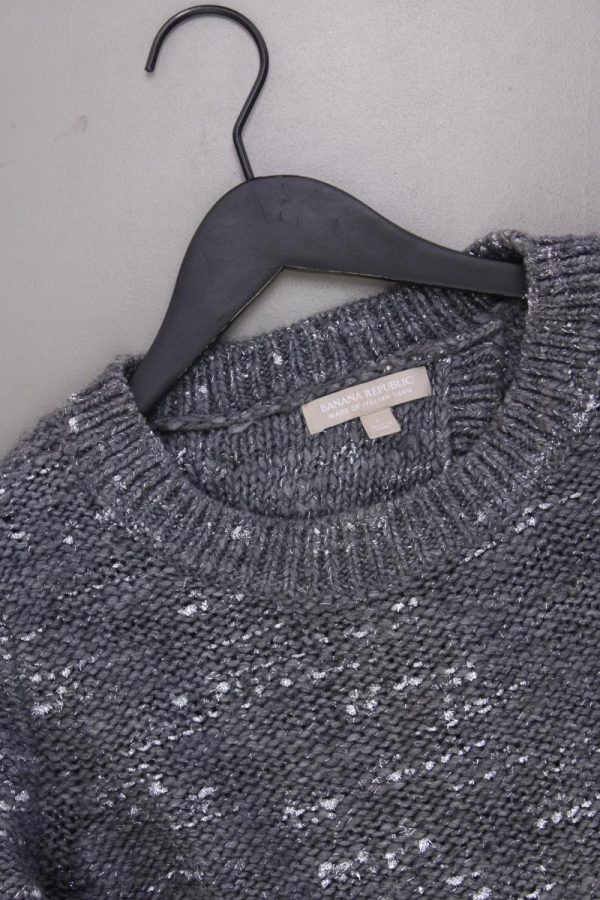 Banana Republic Grobstrickpullover Gr. L silber aus Polyacryl Verkauf – Bild 2