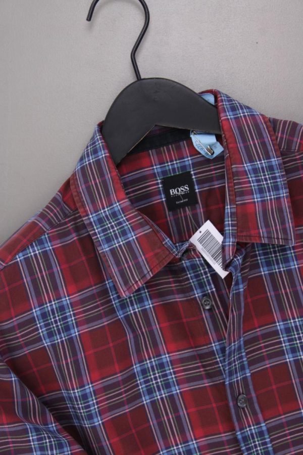 BOSS by Hugo Boss Karohemd für Herren Gr. L kariert Langarm rot aus Baumwolle Online-Verkauf – Bild 2