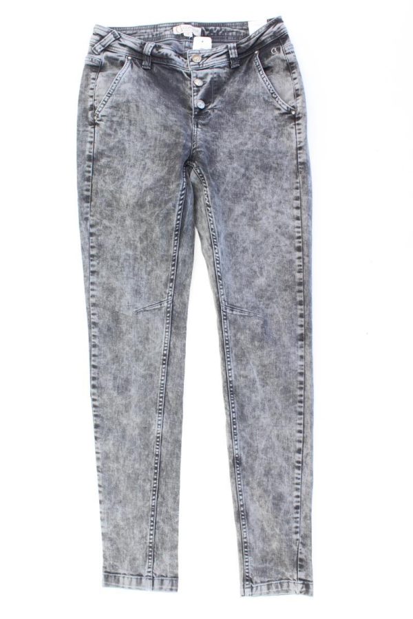 comma, Skinny Jeans Gr. 34 grau aus Baumwolle Schn?ppchen