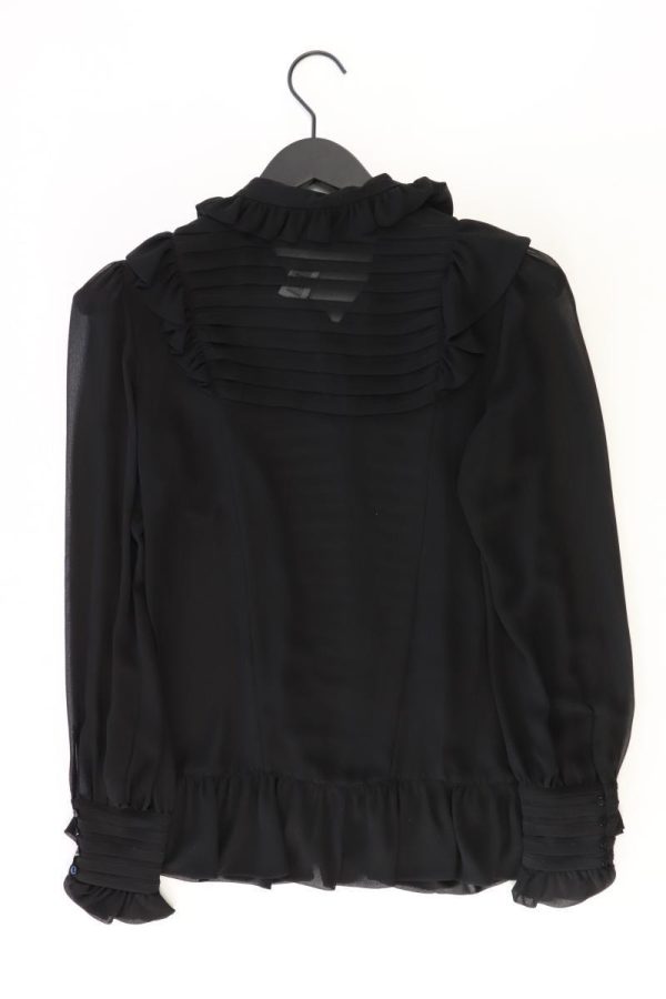 Zara Rüschenbluse Gr. S Langarm schwarz aus Polyester Angebot – Bild 2