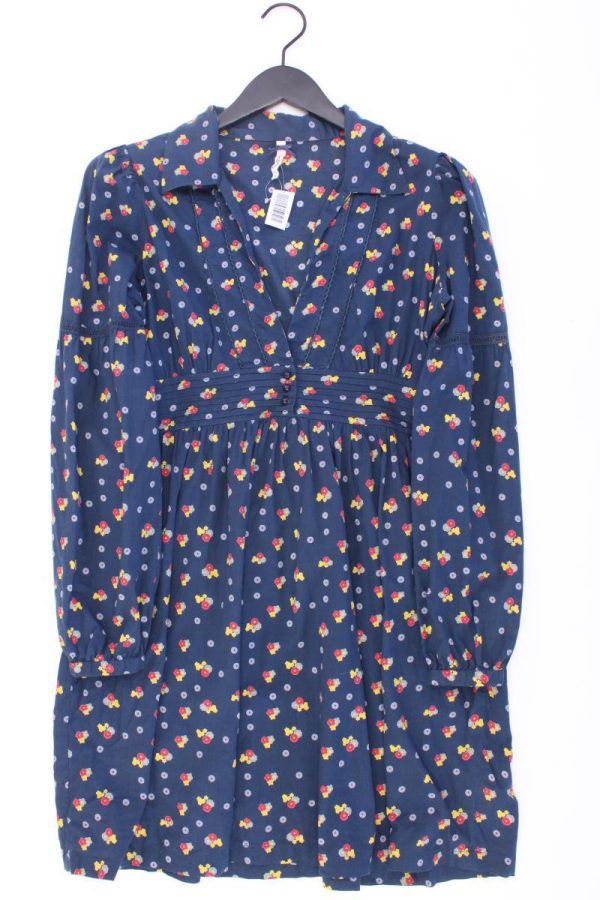 Pepe Jeans Polokleid Gr. L mit Blumenmuster Langarm blau aus Baumwolle Online-Verkauf
