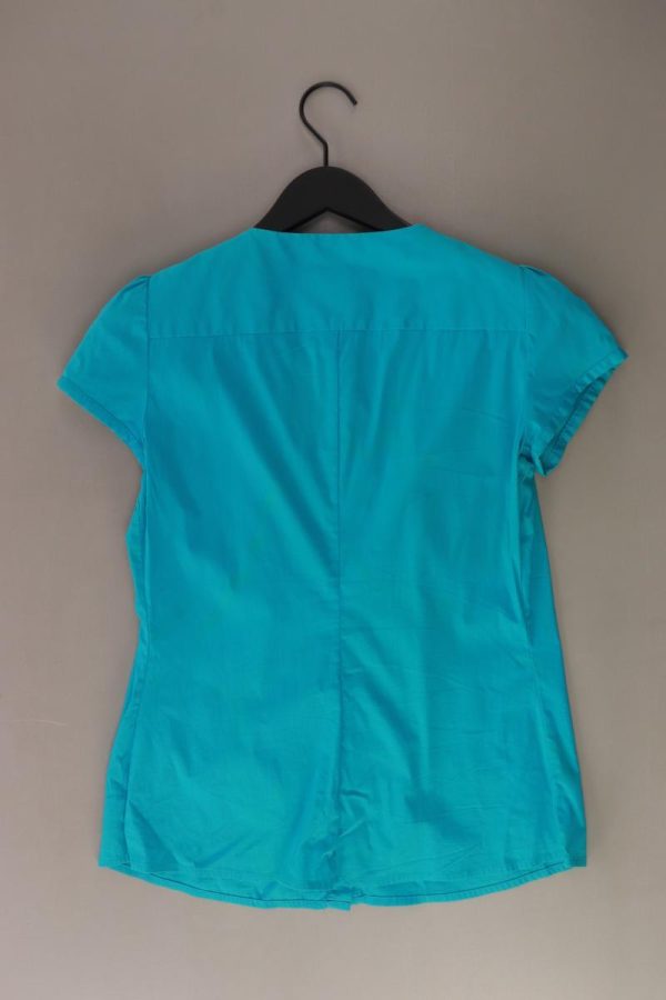 Esprit Collection Kurzarmbluse Gr. 34 blau aus Baumwolle Schn?ppchen – Bild 2