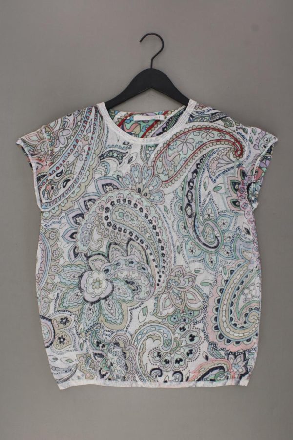 Oui Strickshirt Gr. 38 mit Paisleymuster neuwertig Kurzarm mehrfarbig Verkauf