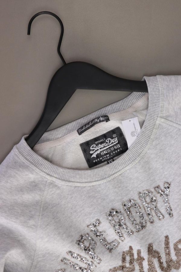 Superdry Langarmpullover Gr. XS mit Pailletten grau aus Baumwolle Online-Verkauf – Bild 3