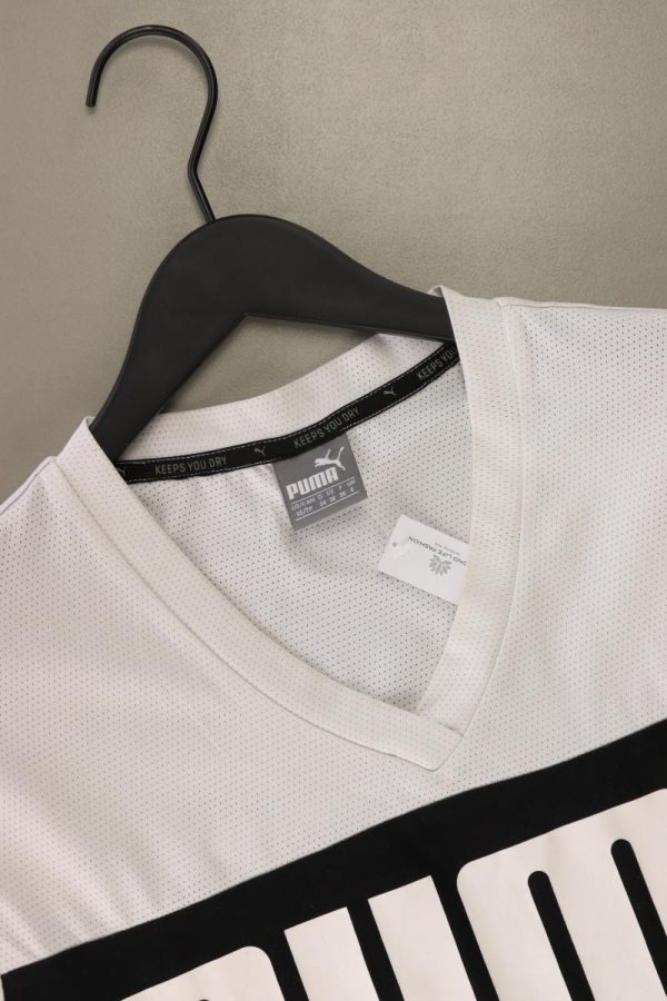 Puma Sportshirt Gr. 34 Kurzarm weiß aus Baumwolle Verkauf – Bild 3