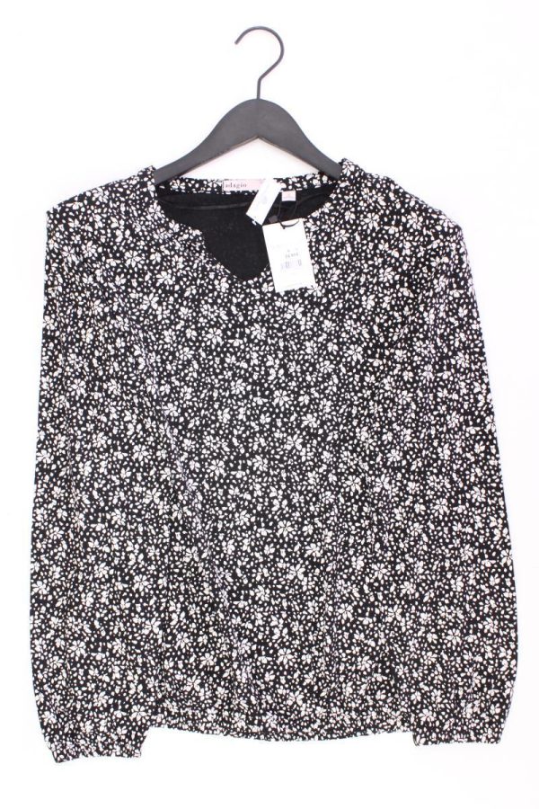 Adagio Longsleeve-Shirt Gr. 38 mit Blumenmuster neu mit Etikett Langarm schwarz Online-Verkauf