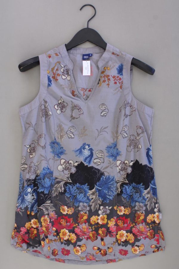 Cecil Ärmellose Bluse Gr. S mit Blumenmuster grau aus Baumwolle Zu verkaufen