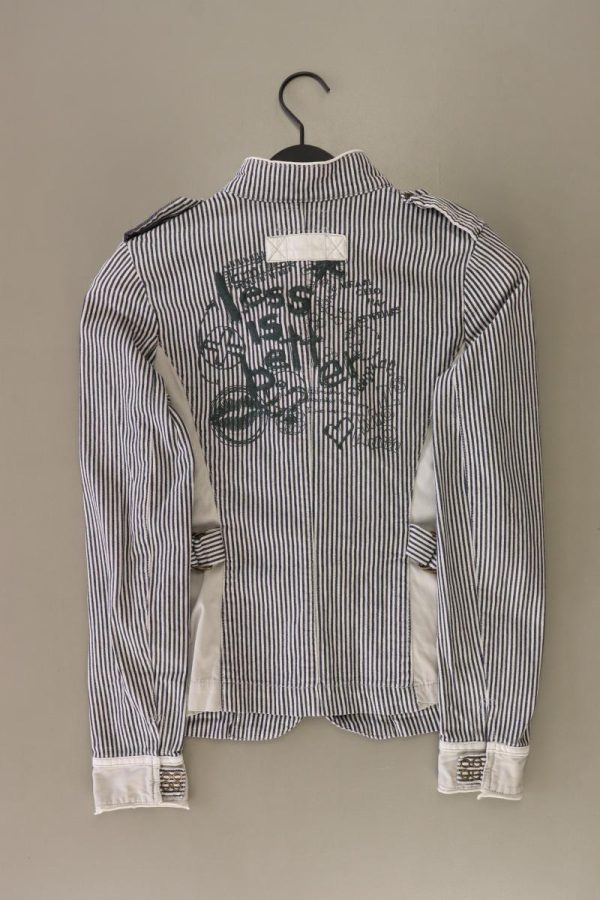 Desigual Übergangsjacke Gr. 38 gestreift grau aus Baumwolle Jetzt online – Bild 2
