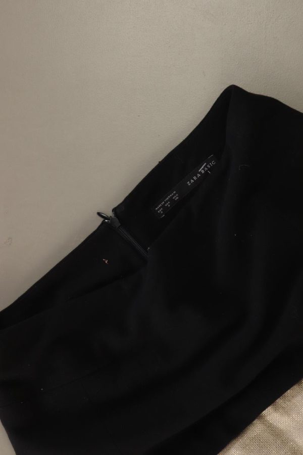 Zara Bleistiftrock Gr. S schwarz aus Polyester Verkauf – Bild 3