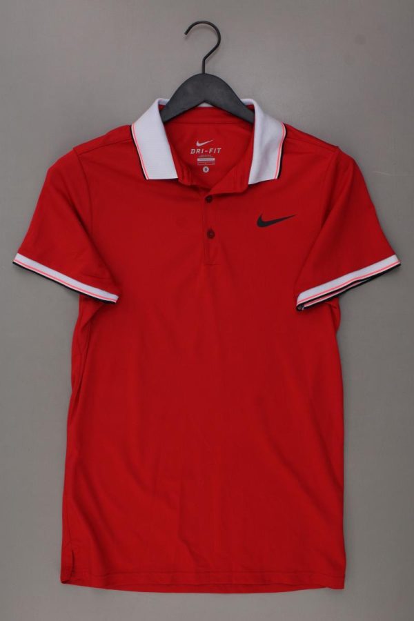 Nike Poloshirt für Herren Gr. S neuwertig Kurzarm rot aus Polyester Schn?ppchen