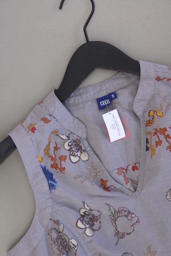 Cecil Ärmellose Bluse Gr. S mit Blumenmuster grau aus Baumwolle Zu verkaufen – Bild 2