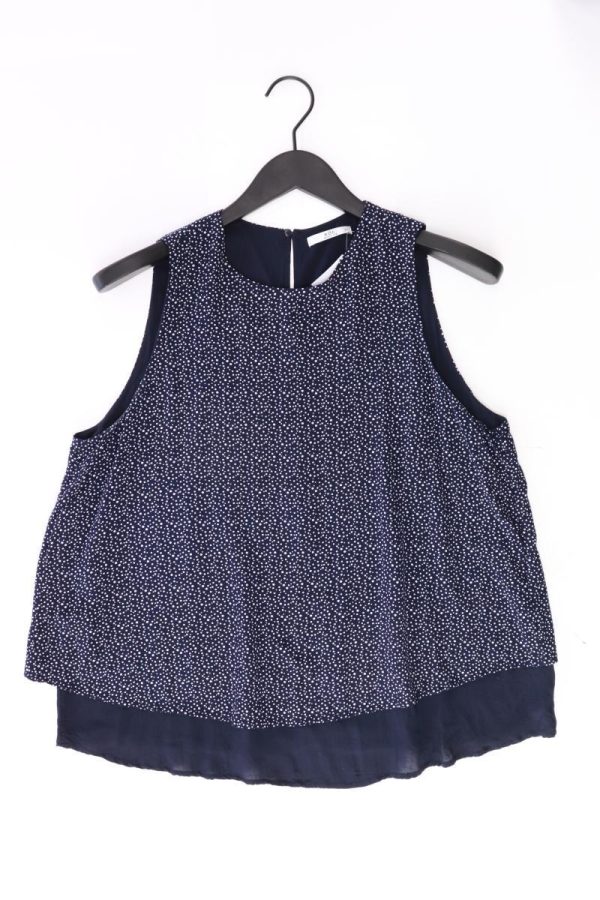 edc by Esprit Ärmellose Bluse Gr. XL gepunktet blau aus Viskose Online-Verkauf