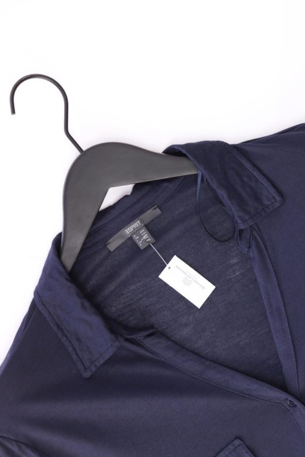 Esprit Langarmbluse Gr. XXL blau aus Viskose Mode – Bild 3