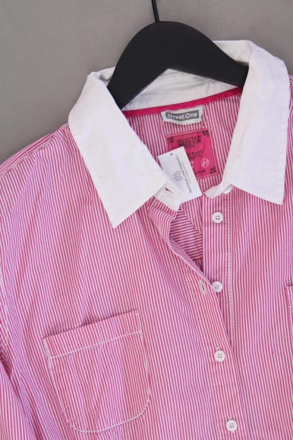 Street One Langarmbluse Gr. 42 gestreift pink aus Baumwolle Jetzt online – Bild 2
